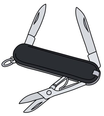 Siyah swiss army çakı
