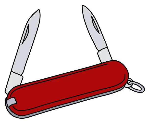 Red Swiss Army Pocket Knife — Stock Vector