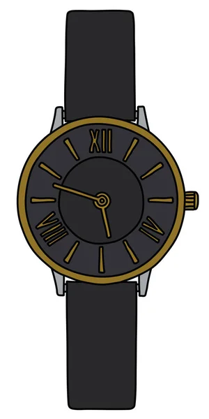 Dibujo Vectorizado Mano Negro Wonans Relojes Pulsera — Archivo Imágenes Vectoriales