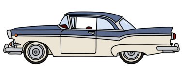 Vectorized el bir komik eski Amerikan araba çizimi