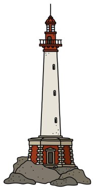 Komik eski taş deniz feneri
