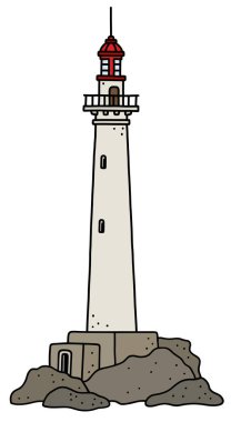 Komik eski taş deniz feneri