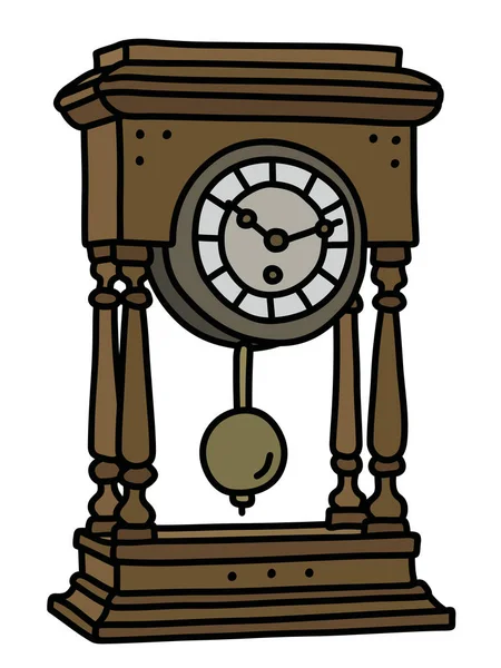 Dibujo Vectorizado Mano Reloj Péndulo Escritorio Retro — Archivo Imágenes Vectoriales