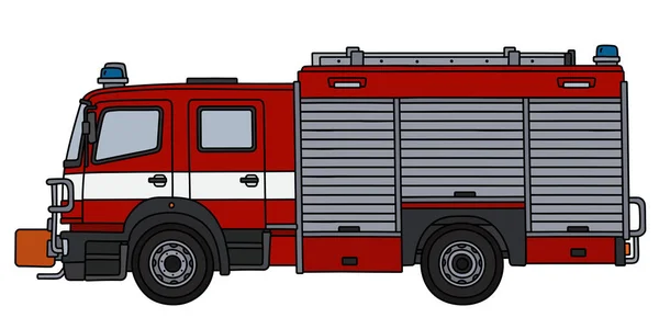 Dessin Main Camion Pompiers Rouge — Image vectorielle