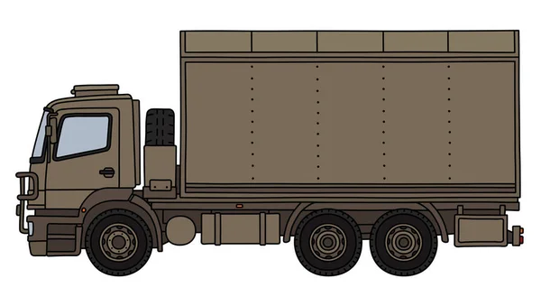 Desenho Manual Caminhão Militar Areia — Vetor de Stock