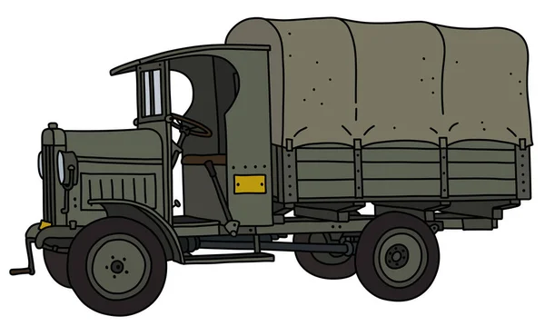 Dessin Vectorisé Main Camion Militaire Vintage — Image vectorielle