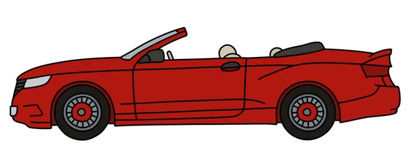 Vectorized Kırmızı Cabrio Değil Gerçek Bir Model Çizimi — Stok Vektör