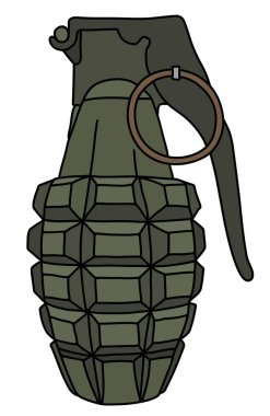 Vectorized El Haki savunma el bombası çizimi