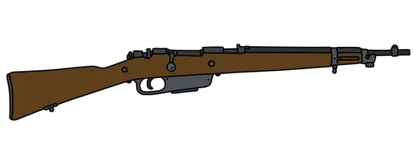 Dibujo Vectorizado Mano Viejo Rifle Militar — Archivo Imágenes Vectoriales