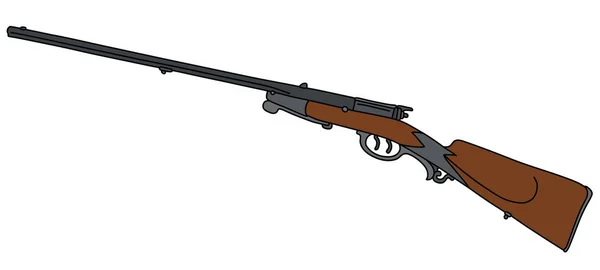 Vectorized Hand Drawing Old Hunting Rifle — Stock Vector