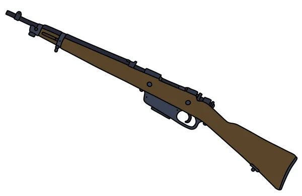 Dibujo Vectorizado Mano Viejo Rifle Militar — Vector de stock