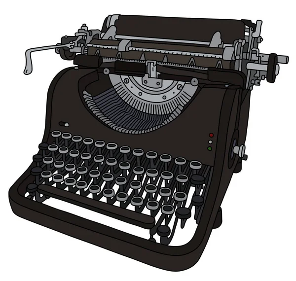 Die Vektorisierte Handzeichnung Einer Alten Schreibmaschine — Stockvektor