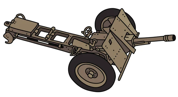 一种旧沙地炮的矢量手绘 — 图库矢量图片