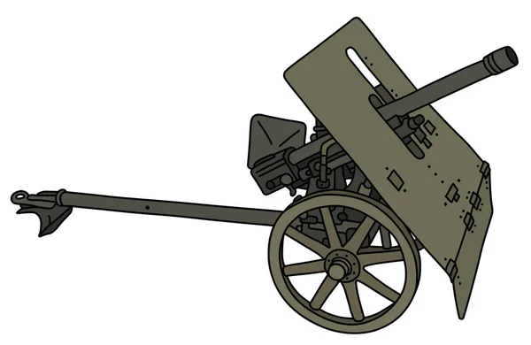 一个旧的卡其色光炮的矢量手绘 — 图库矢量图片