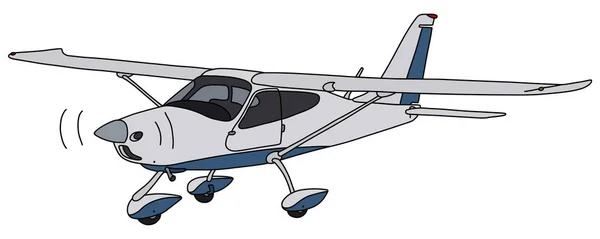 Die Vektorisierte Handzeichnung Eines Kleinen Hochflügel Propeller Eindeckers — Stockvektor