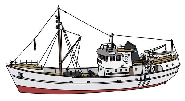 Vectoren Handtekening Van Een Witte Motorboot — Stockvector