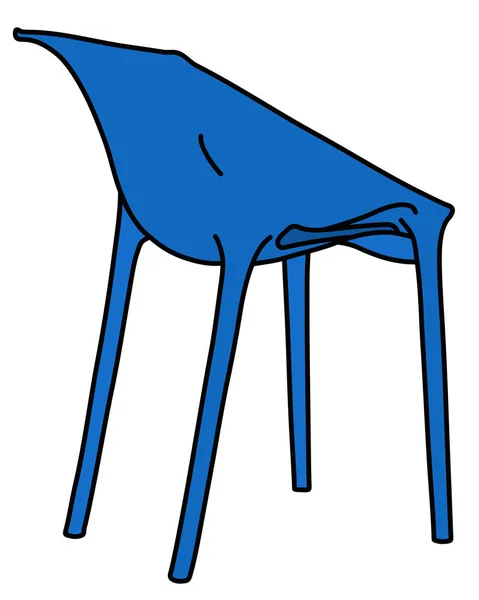 Den Blå Plast Enkel Design Stol — Stock vektor