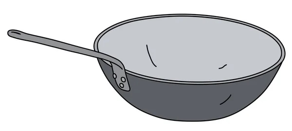 Classic Stainless Steel Chinese Pan — Stock Vector