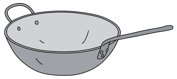Classic Stainless Steel Wok — Stock Vector