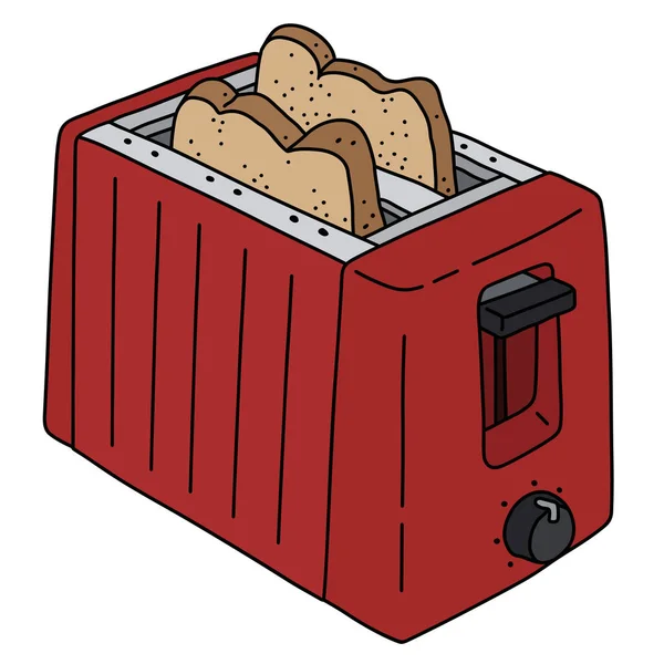 Der Dunkelrote Elektrische Toaster — Stockvektor