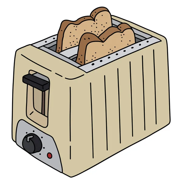 Cream Electric Toaster — Stock Vector