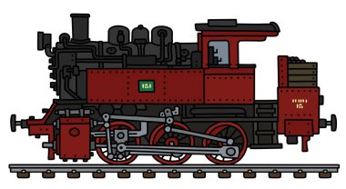 Vintage kırmızı tank motoru buharlı lokomotif