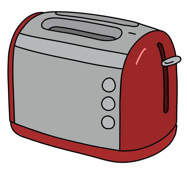 Red Steel Electric Toaster — Stock Vector