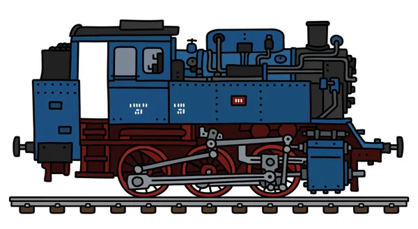 Die Dampflokomotive Mit Blauem Retro Tank — Stockvektor