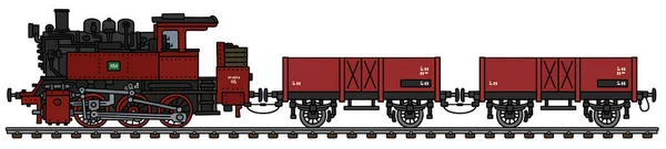 Der Alte Rote Güterdampfzug — Stockvektor