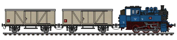 经典的货运蒸汽火车 — 图库矢量图片