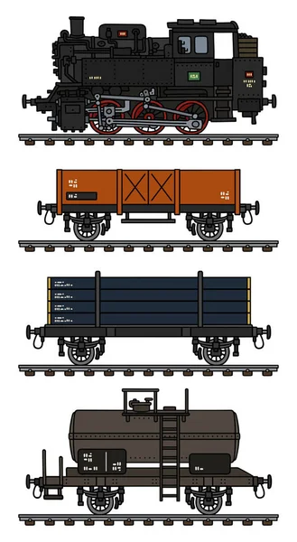 Τρένο Vintage Φορτίου Ατμού — Διανυσματικό Αρχείο