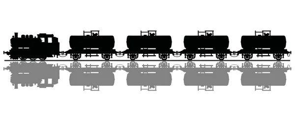 Ruční Kresba Černé Siluety Vinobraní Tankové Nádrže — Stockový vektor