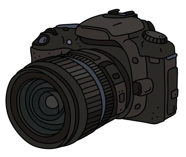 Vektorové Ilustrace Černý Digitální Fotografické Kamery — Stockový vektor