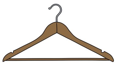 Klasik bir ahşap askı vectorized el çizim