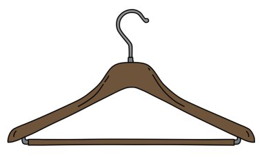 Klasik bir ahşap askı vectorized el çizim