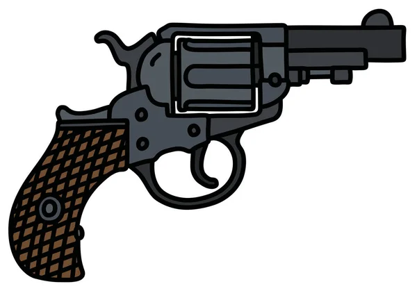 Ручной Рисунок Классического Короткого Револьвера — стоковый вектор
