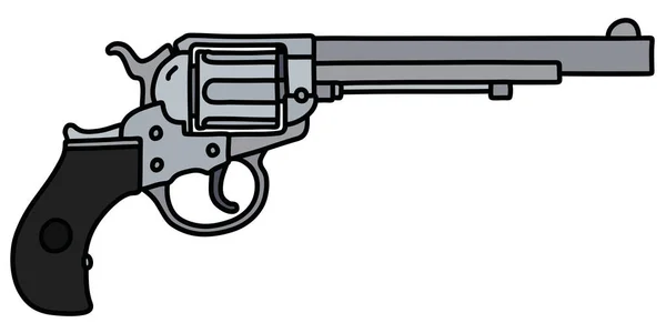 Dessin Main Long Revolver Classique Acier — Image vectorielle