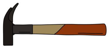 Klasik bir marangoz çekiç el çizimi