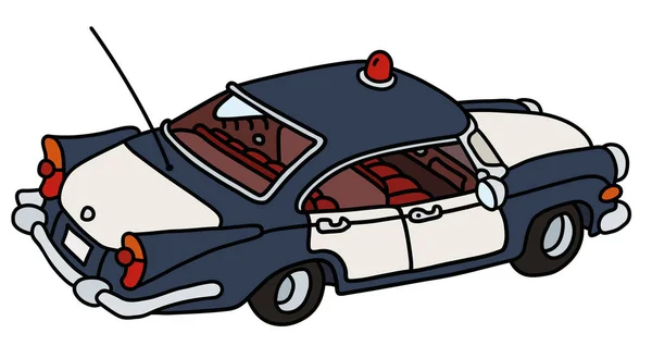 Vectorized Hand Drawing Funny Old American Police Car — Stock Vector