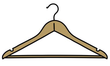 Klasik bir ahşap askı vectorized el çizim