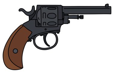 Klasik bir Amerikan tabancasının el çizimi