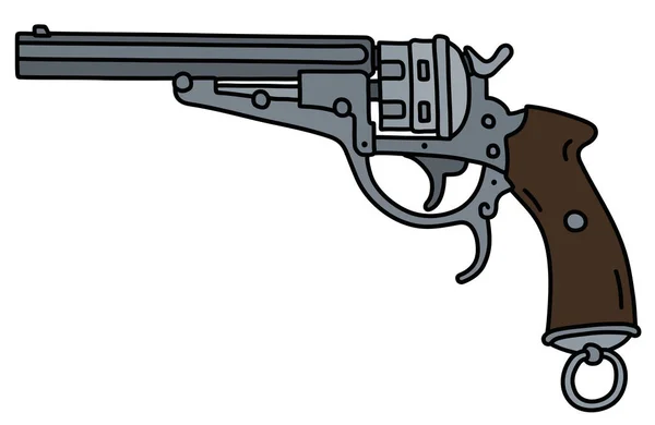 Ручной Рисунок Классического Револьвера — стоковый вектор