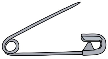 Klasik çelik emniyet piminin vektörel çizimi