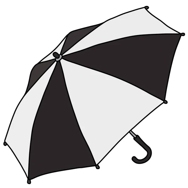 Vectorized Hand Drawing Black White Umbrella — Stock Vector