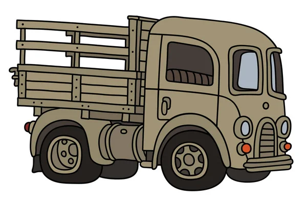 Dessin Vectorisé Main Camion Militaire Classique Sable — Image vectorielle