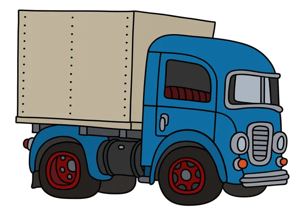Die Vektorisierte Handzeichnung Eines Blauen Lieferwagens Stockvektor