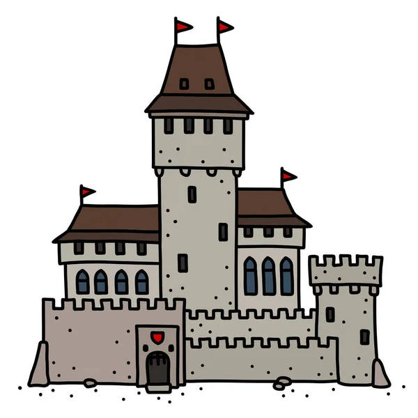 古い石の城のベクトル化された手描き — ストックベクタ