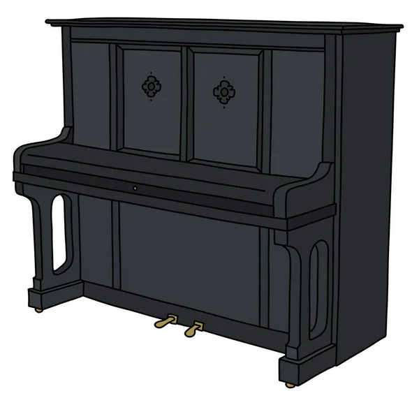 Vectorized Hand Drawing Black Closed Pianino — Stock Vector