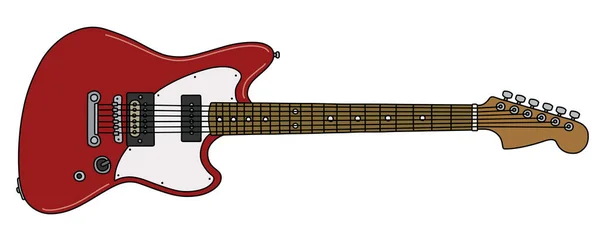 Desenho Manual Vetorizado Uma Guitarra Elétrica Vermelha Clássica —  Vetores de Stock