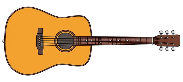 Desenho Vetorizado Mão Uma Guitarra Acústica Clássica — Vetor de Stock